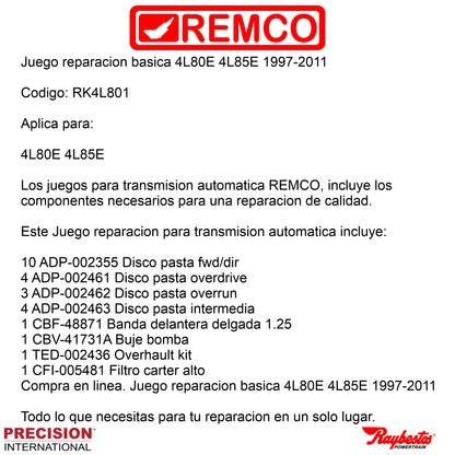 Juego reparacion basica 4L80E 4L85E 1997-2011
