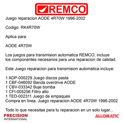Juego reparacion AODE 4R70W 1996-2002