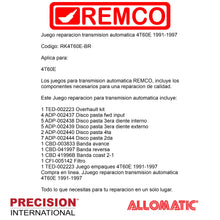 Juego reparacion transmision automatica 4T60E 1991-1997