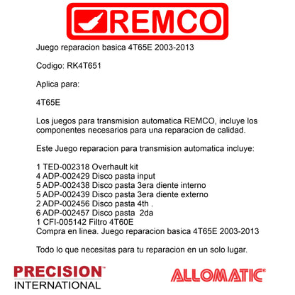 Juego reparacion 4T65E 2003-2013