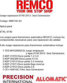Juego reparacion 6T40 2013- 3era Generacion
