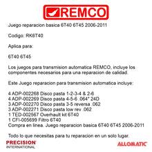 Juego reparacion basica 6T40 6T45 2006-2011