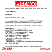 Juego reparacion basica 40RH 42RH 42RE 44RE A500 1997-2004
