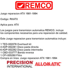 Juego reparacion basica ATX 1981-1994