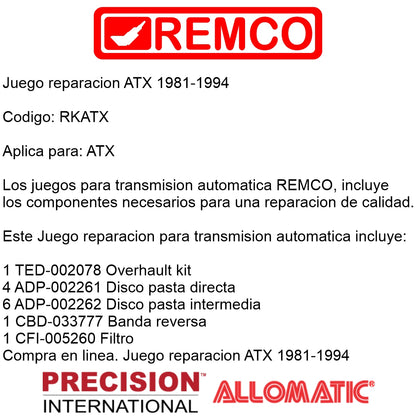Juego reparacion basica ATX 1981-1994