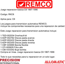 Juego reparacion basica C6 1967-1996