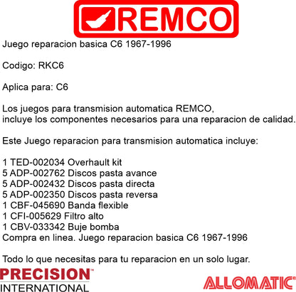 Juego reparacion basica C6 1967-1996