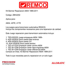 Kit Banner Reparacion A604 1989-2011