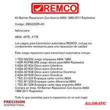 Kit Banner Reparacion Con Aceros A604 1989-2011 Raybestos