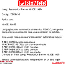 Juego Reparacion Banner 4L80E 1997-