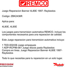 Juego Reparacion Banner 4L80E 1997- Raybestos