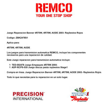 Juego Reparacion Banner Stage1 4R70W 4R75W AODE 2003- Raybestos Rojos