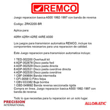 Juego reparacion basica A500 1992-1997 con banda reversa