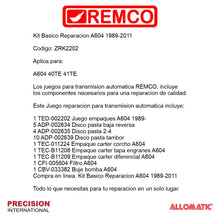 Kit Basico Reparacion A604 1989-2011