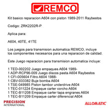 Kit basico reparacion A604 con piston 1989-2011 Raybestos