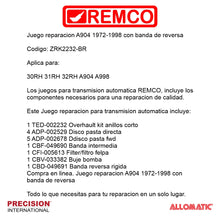 Juego reparacion A904 1972-1998 con banda reversa