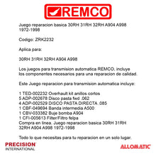 Juego reparacion A904 1972-1998