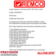 Juego reparacion Chevrolet 4L60E 1993-1997 y piston