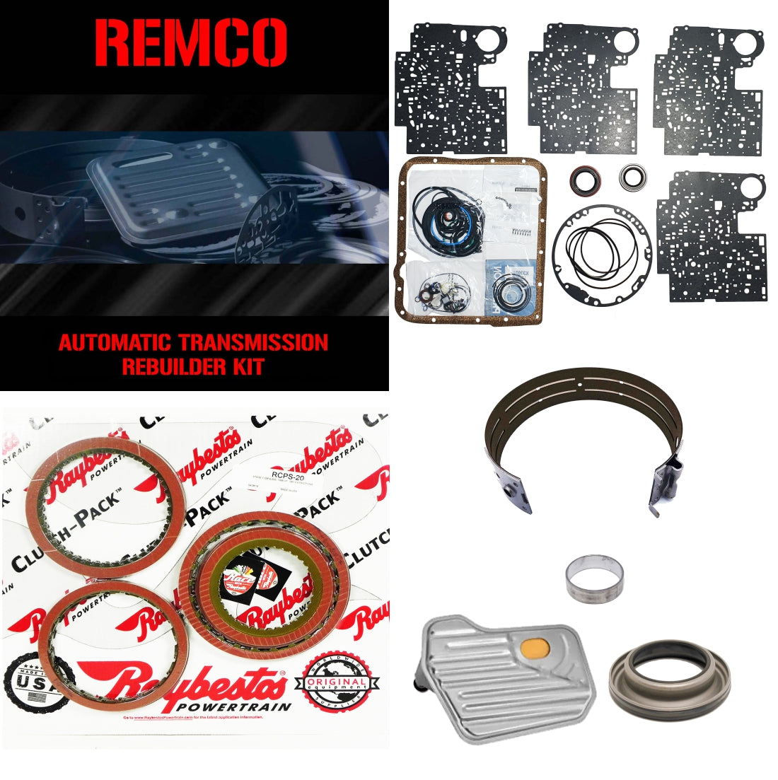 Juego reparacion 4L60E 1993-1997 Stage1 Raybestos rojos y piston
