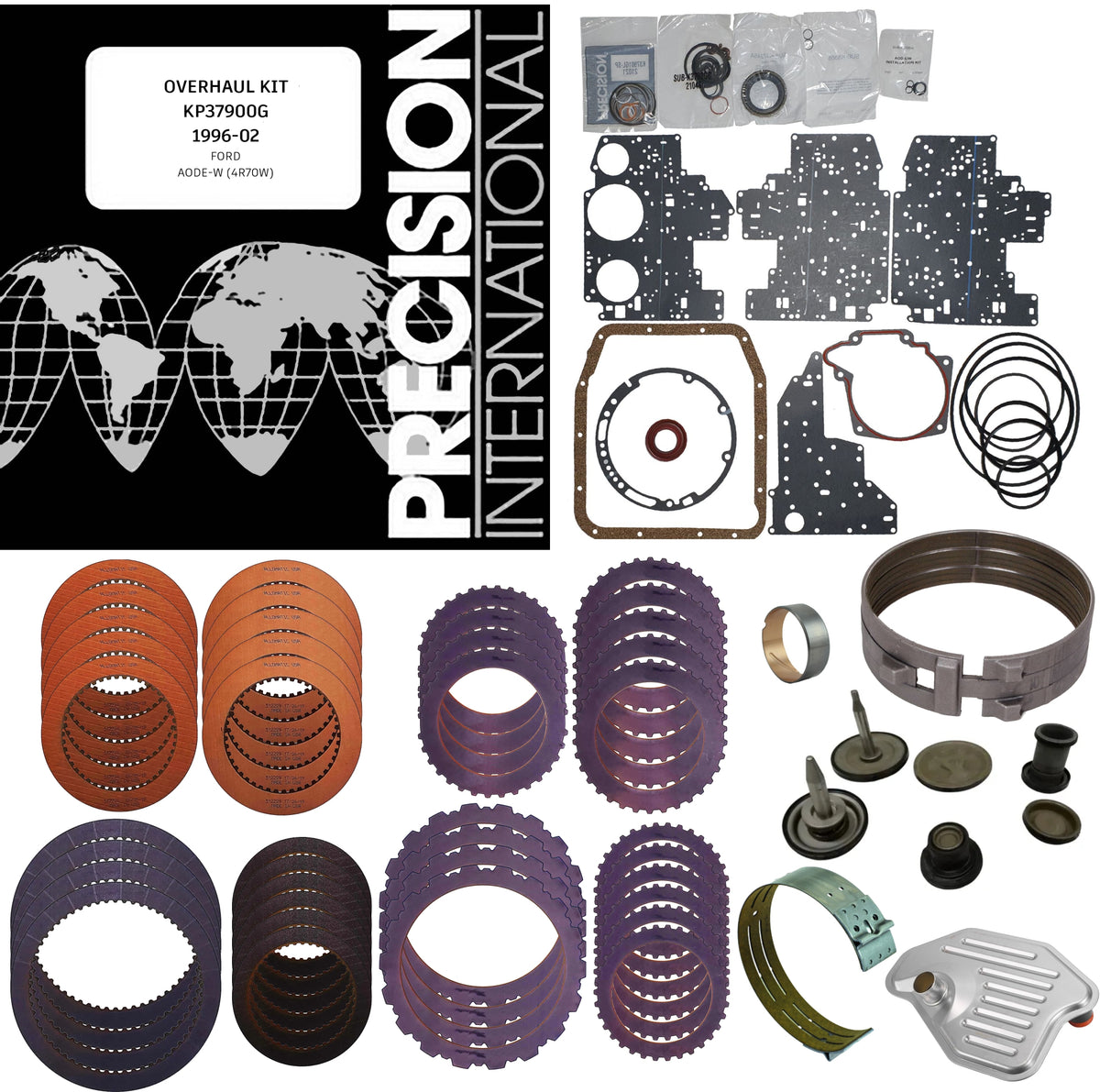 Juego reparacion con pistones banda reversa y discos acero 4R75W 1996-2002