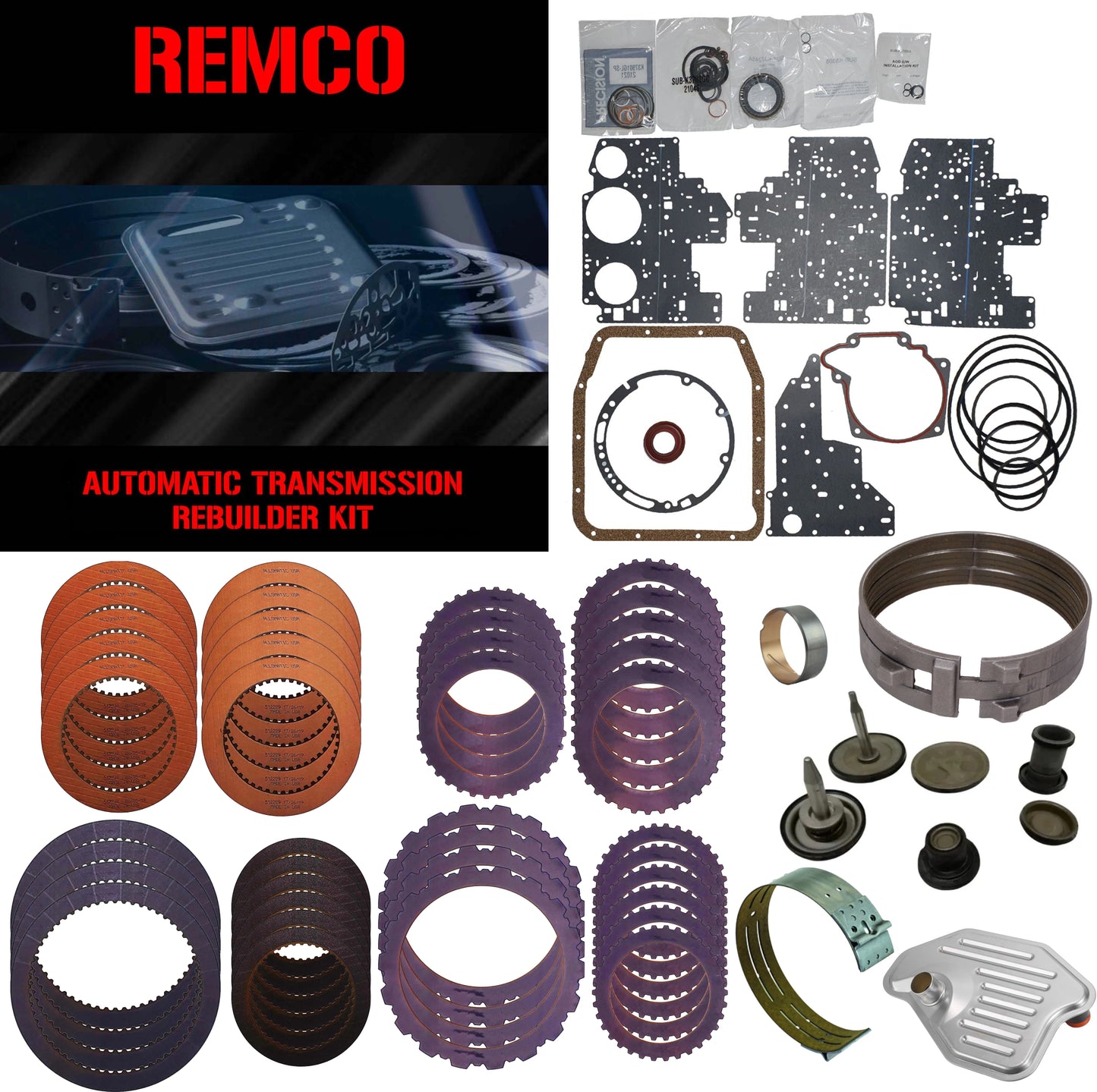 Juego reparacion con pistones banda reversa y discos acero 4R75W 1996-2002