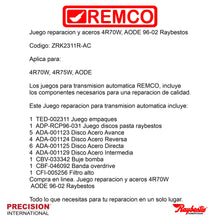Juego reparacion y aceros 4R70W AODE 96-02 Raybestos