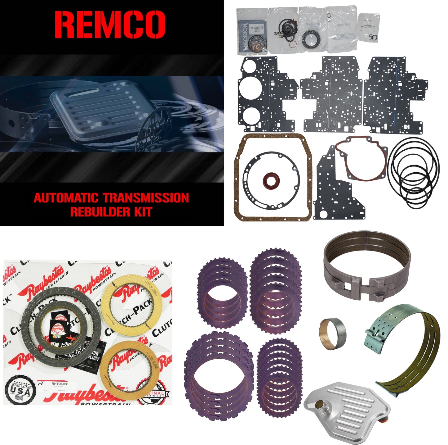 Juego reparacion aceros banda reversa 4R70W AODE 1996-2002 Raybestos