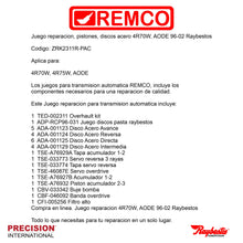 Juego reparacion pistones discos acero4R70W AODE 96-02 Raybestos