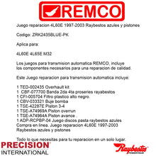 Juego reparacion 4L60E 1997-2003 GEN2 Raybestos azules y pistones