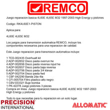 Juego reparacion basica 4L60E 4L65E M32 1997-2003 High Energy y pistones