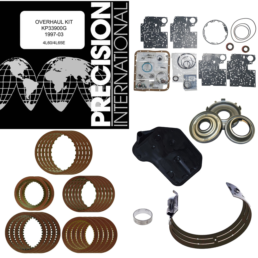 Juego reparacion 4L60E 1997-2003 Stage1 Raybestos rojos y pistones