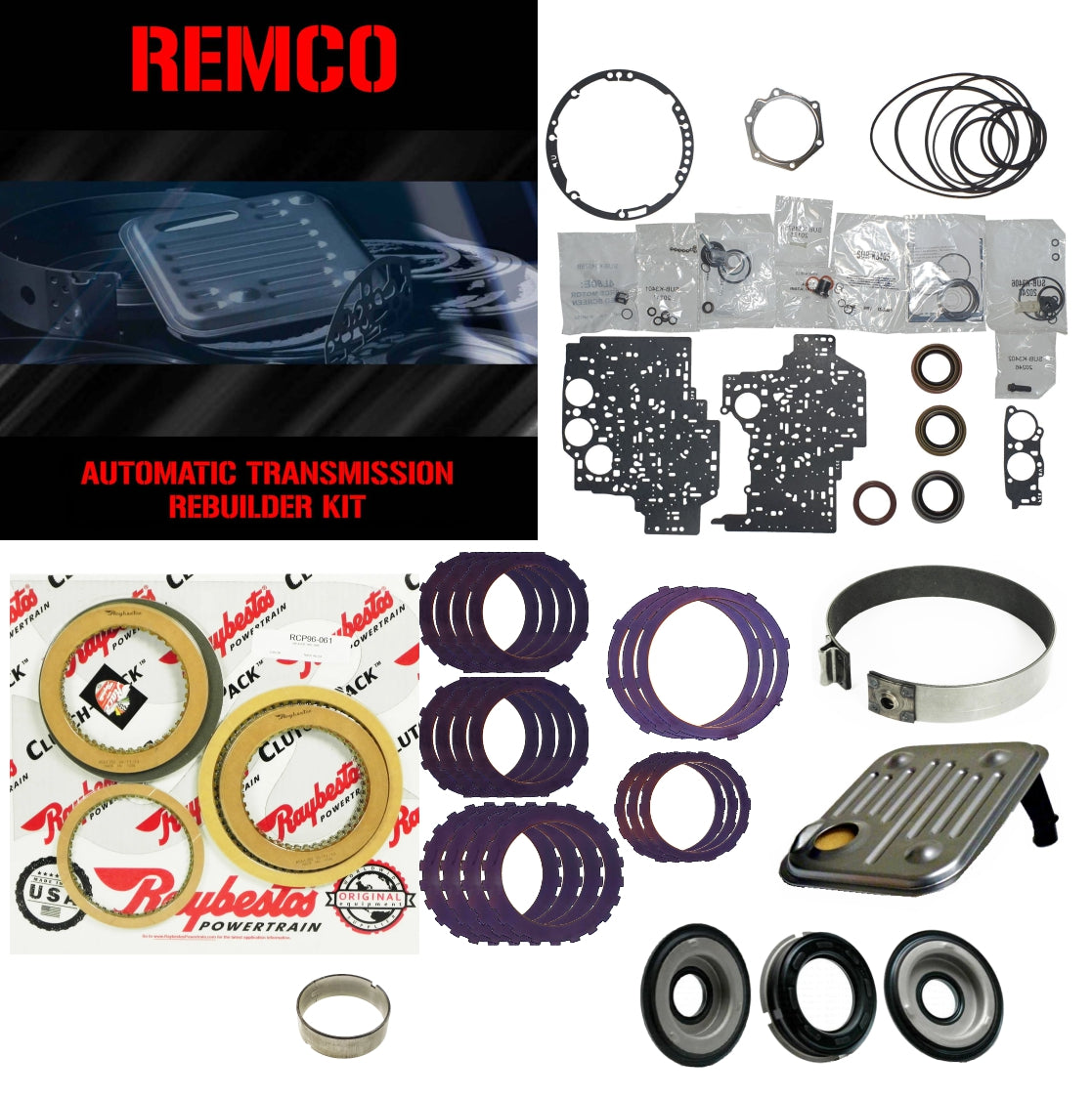 Juego reparacion con pistones y discos acero 4L80E 1997- Raybestos