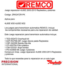 Juego reparacion 4L60E 2003-2013 Raybestos y pistones