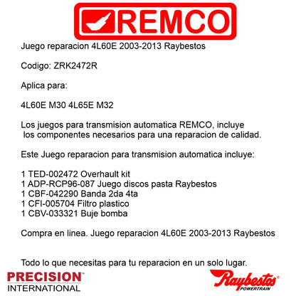 Juego reparacion 4L60E 2003-2013 Raybestos