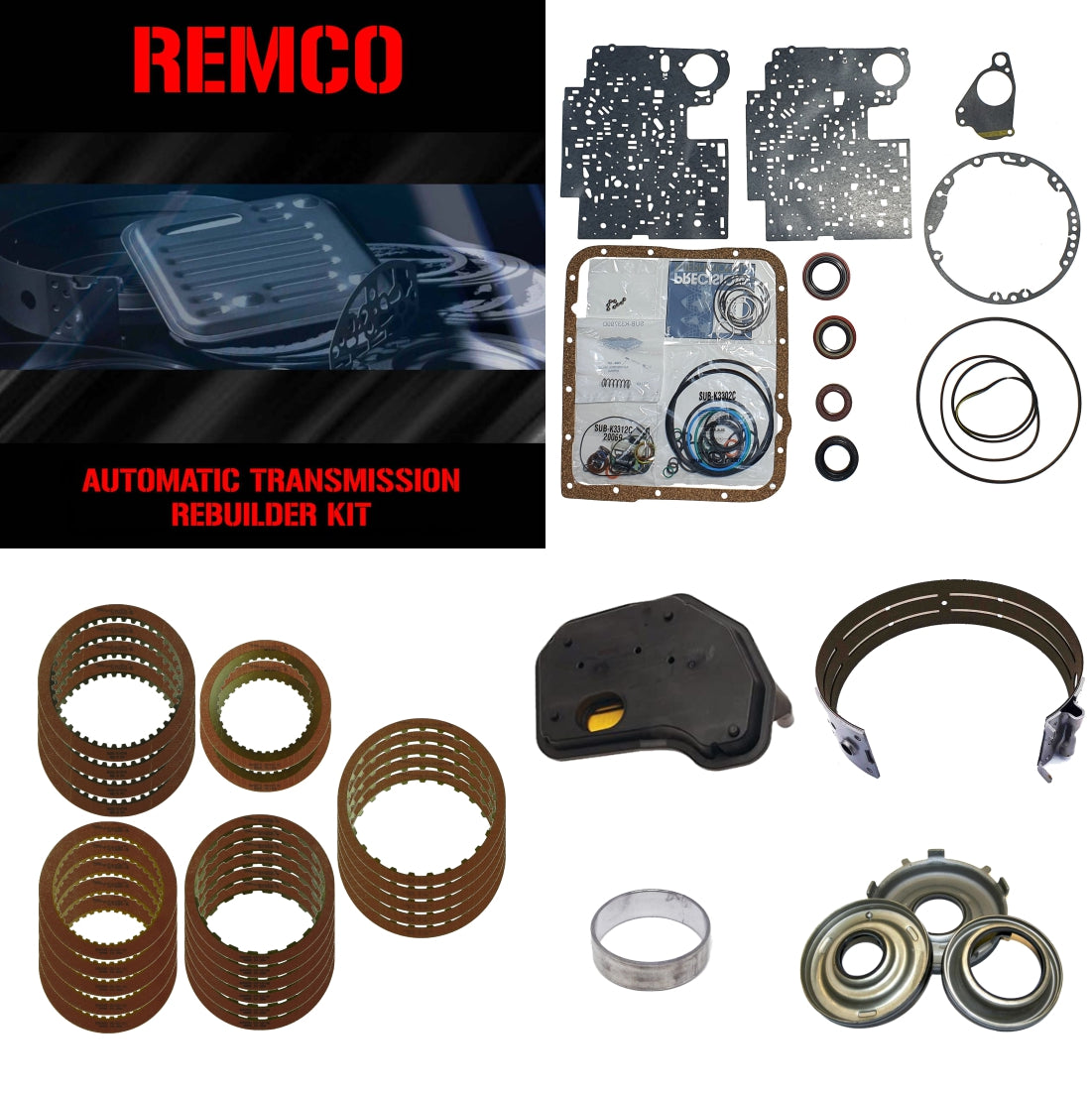 Juego reparacion 4L60E 2003-2013 Stage1 Raybestos rojos y pistones