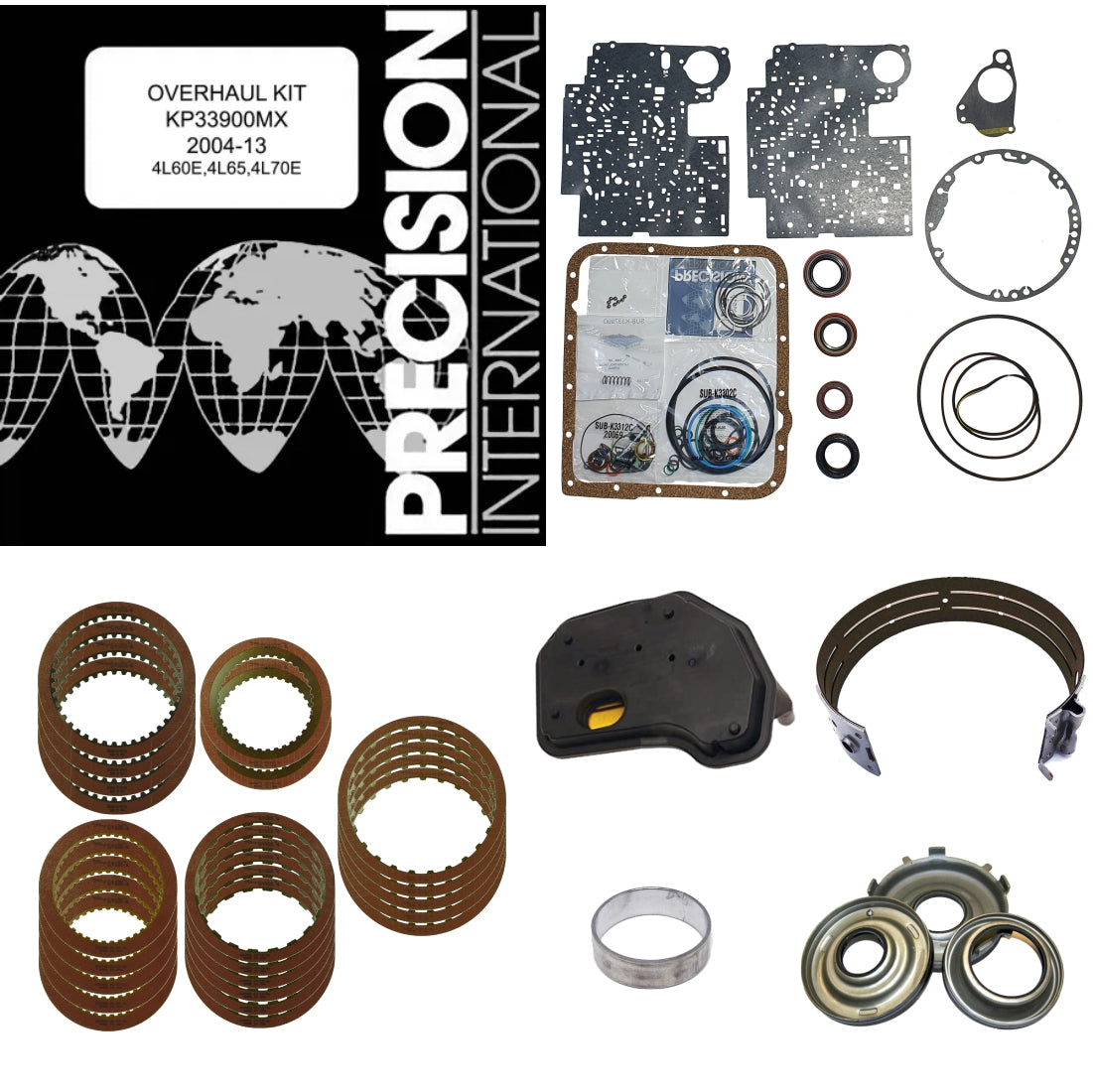 Juego reparacion 4L60E 2003-2013 Stage1 Raybestos rojos y pistones
