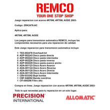 Juego reparacion con aceros 4R70W 4R75W AODE 2003-