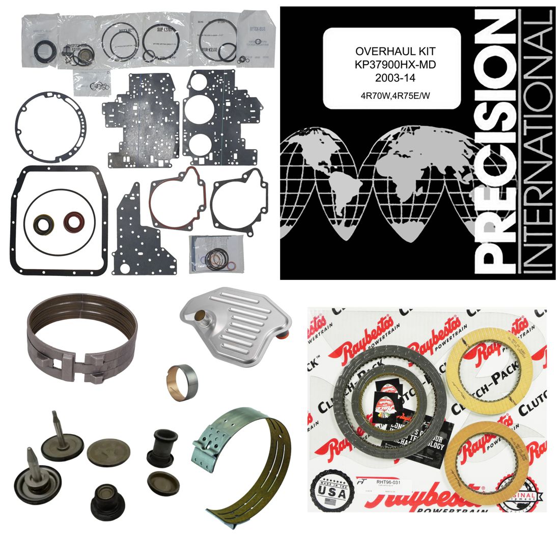 Juego reparacion con pistones y banda reversa 4R70W 4R75W AODE 2003- Raybestos