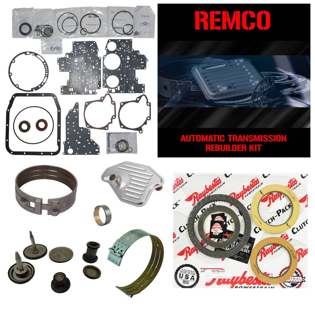 Juego reparacion con pistones y banda reversa 4R70W 4R75W AODE 2003- Raybestos