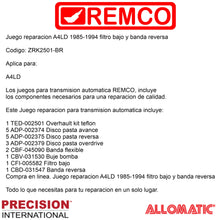 Juego reparacion A4LD 1985-1994 filtro bajo y banda reversa