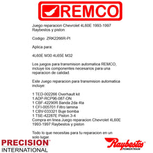 Juego reparacion Chevrolet 4L60E 1993-1997 Raybestos y piston