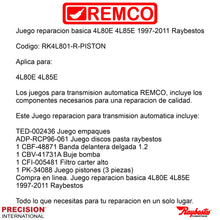 Juego reparacion basica 4L80E 4L85E 1997-2011 Raybestos