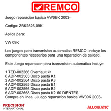 Juego reparacion basica VW09K 2003-
