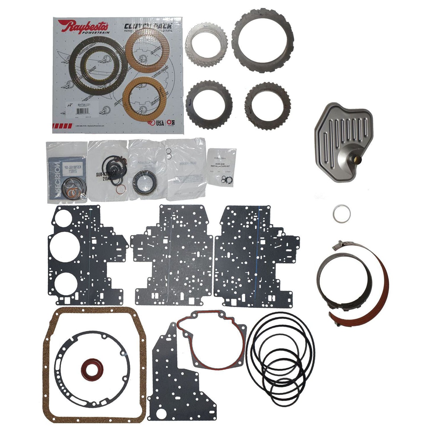 Juego reparacion aceros banda reversa 4R70W AODE 96-02 Raybestos