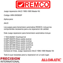Juego reparacion A4LD 1985-1995 Master Kit
