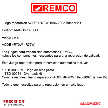 Juego reparacion AODE 4R70W 1996-2002 Banner Kit