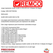 Juego reparacion 4L60E 4L65E 4L70E M70 2004-2013 Stage1