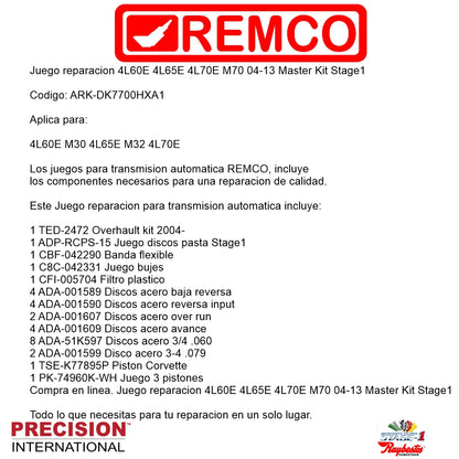 Juego reparacion 4L60E 4L65E 4L70E M70 04-13 Master Kit Stage1