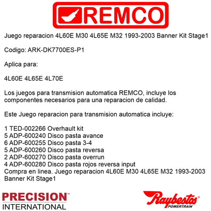 Juego reparacion 4L60E M30 4L65E M32 1993-2003 Banner Kit Stage1