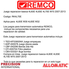 Juego reparacion basica 4L60E 4L65E 4L70E M70 2007-2013